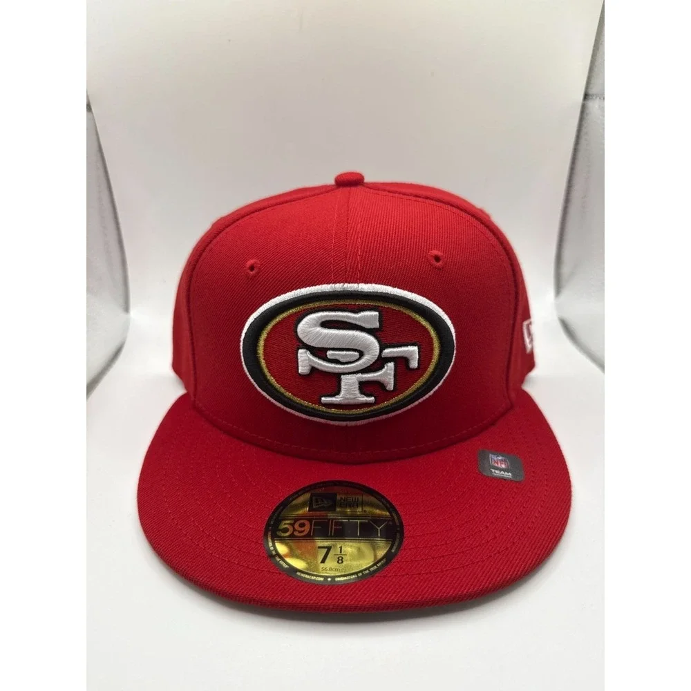 New Era 59FIFTY San Francisco 49ers Fitted Hat 7 1/8 NFL‎ Red & Black Logo